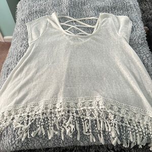 White Blouse with Designs